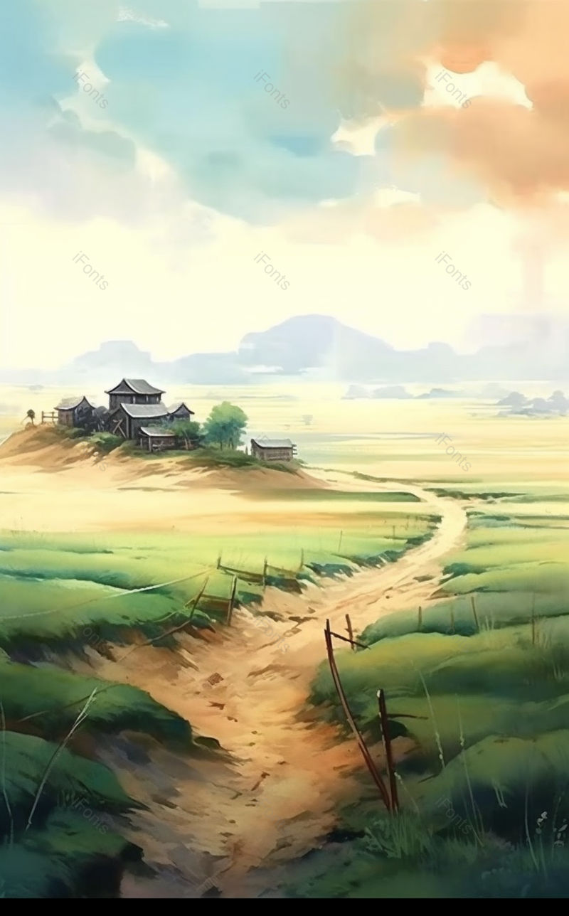 夕阳田间乡间户外小路田园风插画,插画/手绘图,插画/手绘图库,插画/手绘图下载,插画/手绘